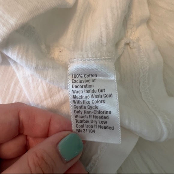 CROWN & IVY White Eyelet Swingy Top XL - Picture 6 of 7